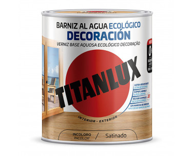 Barniz al agua ecológico decoración incoloro satinado 0,750l titanlux m21100034, Ref. CYF-25756