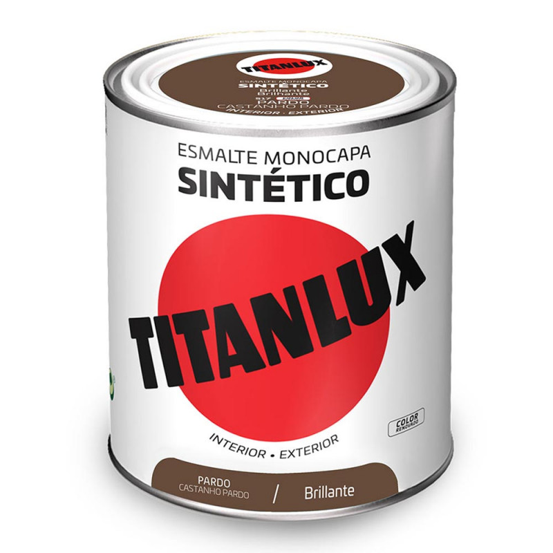 Esmalte sintético monocapa pardo brillante 750ml titanlux 5808942, Ref. CYF-25841