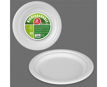 Plato postre biodegradable ø17 cm, 10 unidades, Ref. CYF-29014