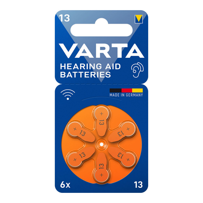 Pila para audífonos varta hearing aid batteries 13 (blister 6 unid.), Ref. CYF-38198