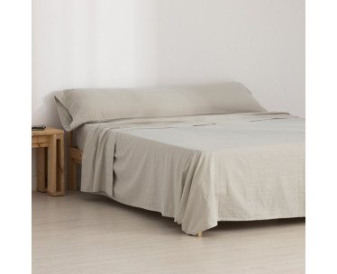 JUEGO SABANAS FRANELA SIMPLY TAUPE 90 100% ALGODÓN-CYT-208514