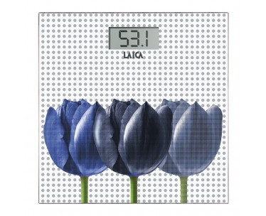 Báscula de baño electrónica diseño blanca con flores. máximo 180 kg, Ref. CYF-07427