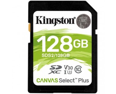 Tarjeta de Memoria Kingston CANVAS Select Plus 128GB SD XC/ Clase 10/ 100MBs CYD-0125536